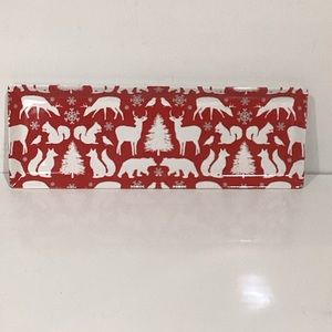 Food Network Porcelain Tray Winter Scene | EUC